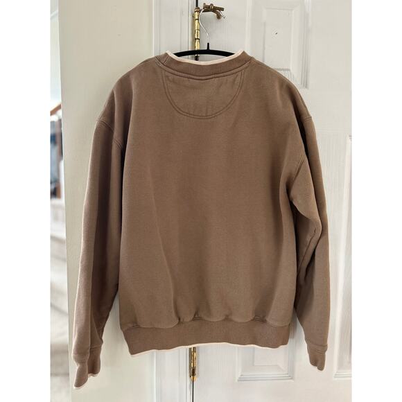 Vintage 90s Mr. Fix It Grandpa Tan Brown Crewneck Long Sleeve Sweatshirt - Picture 5 of 6